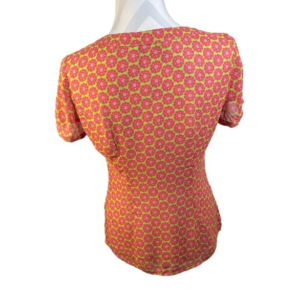 Boden Women's Short Sleeve Blouse Button Down Pleated Front - Picture 3 of 7